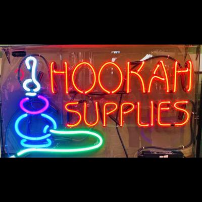 China Light Custom Neon Sign Smoke Here Hookah LOGO Glass Tube Club Lamp Restaurant Light Wall Room Decor Light Impact Attract for sale