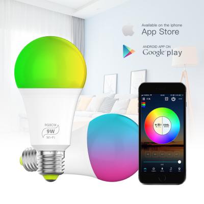 China Hotel New Popular Wifi Led Bulb 9w RGB Smart Led Bulbs Alexa And Google for sale