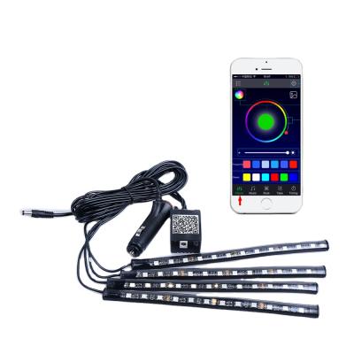 China APP/Remote Contro Music RGB Controller Hot Selling Car Atmosphere Synic Car Interior Lights Led Strip Car Lights RGB Led Lamp Strip for sale