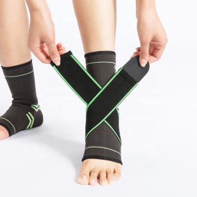 China 1pc Elastic Pad Sports Pressurized Bandage Ankle Support Gym Badminton Ankle Brace Protector Foot Strap Compression Strap Belt Nylon for sale