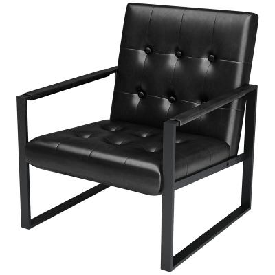 China Modern Faux Leather Reclining Accent Chair, with Extra-Thick Padded Cushion and Backrest, Metal Frame, Ergonomic Design, Black for sale