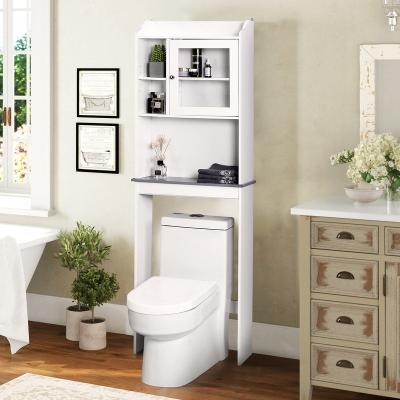 China (Other) Multifunctional Adjustable Above Toilet Storage, Bathroom Cabinet Organizer with Adjustable Shelves, Free Space Saver, White for sale