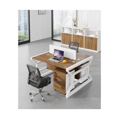 China Factory Wholesale Furniture Walnut Expandable Office Work Desk Administrative Staff Desk Side By Side for sale