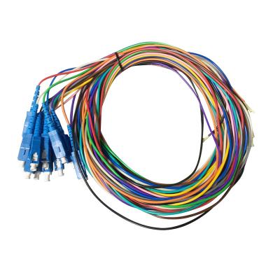 China FTTH/FTTX LC/UPC-LC/UPC 12 Core 3mm Om3 Om4 Multimode Single Pigtail g655 Fiber Optic for sale