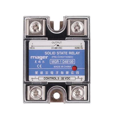 China MGR-1 D48100 Sealed DC Control Single Phase Solid State Relay Accessories SSR 100A Smart Home AC Load Voltage 24-480V for sale