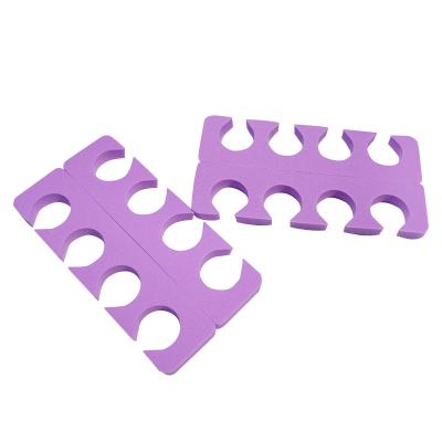 China Nail salon wholesale factory direct supply EVA foam 4holes 7mm thickness purple toe separator for sale