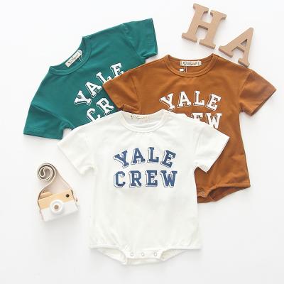 China 2019 Summer Breathble Cozy Baby Sleeve Rompers Cotton Short With Capital Letter for sale