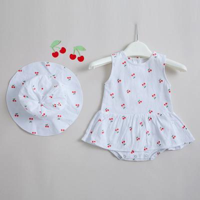 China Breathble Baby Cherry Rompers Comfy Newborn Jumpsuit for sale