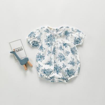 China Breathble Cozy Newborn Baby Rompers Floral Overalls for sale