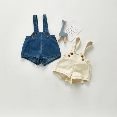 China Breathble baby boy girl ovralls jeans bib comfy denim for kids for sale