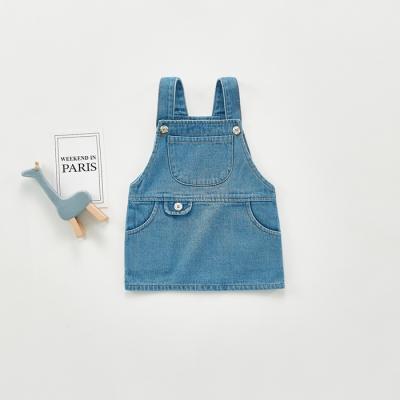 China Breathable Autumn Baby Denim Lattice Dresses for sale