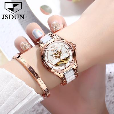 China Water Resistant Brands Luxury Ceramic Strap Ladies Women White Watches In Wristwatches Couple Automatic Mechanical Watch for sale