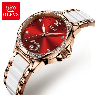 China Automatic Watch Women's Mechanical Ceramic Rhinestone Date Watches Elegant Luxury Waterproof Strap Wristwatch Automatic Mechanical Watch for sale