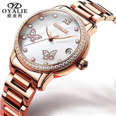 China Automatic Date Wrist Watch Women Brand Diamond Stainless Steel Gold Waterproof Automatic Classic Automatic Date Ladies Mechanical Watches for sale