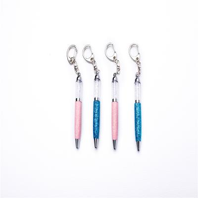 China office & School Pen Novel Mini Type Custom Crystal Metal Ball Pen With Carabiner for sale