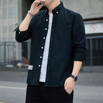 China Gentleman Autumn Winter Casual Business Clothing Shirts Anti-pilling Men's Shirt Long Sleeve Button Shirt Cotton Polyester for sale