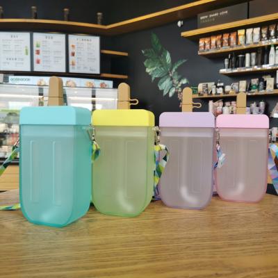 China Personal Skin Care Packaging Hot Sale 10oz Water Bottles 300ml Plastic Summer Drink Tumbler Hiking Camping Plastic Bottle With Straw Lids for sale