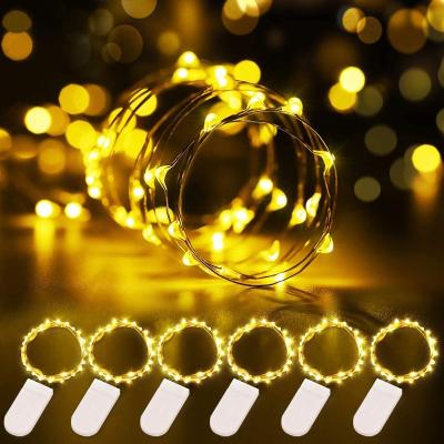 China SHINY-NKDCH-10L 10 LED CR2032 Battery Button Operated Fairy Lights Mini Copper Wire String Lights for DIY Home Wedding Holiday Party Christmas for sale