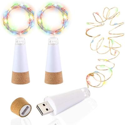 China Shiny-CDPSD-20L USB Rechargeable Led Fairy Lights Cork String Bottle Light Chain USB Silver Micro Copper Wire Fairy Decoration for sale