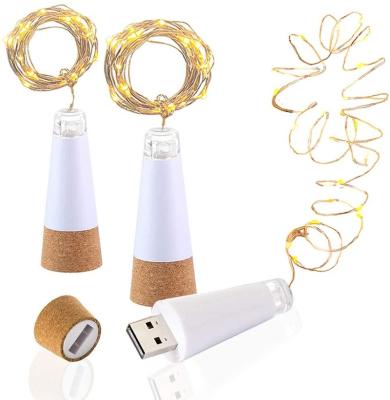 China Shiny-CDPSD-20L USB Rechargeable Wine Bottle Lights with 20 Pack Cork 4 LED USB Powered Cork Shape Fairy String Light for Wedding Party Der Home for sale