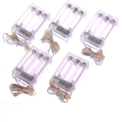 China Shiny-3AA 3Meters 30Leds Warm White 3AA Battery Case Powered Micro Mini Ultra Copper Silver Christmas Led String Light Holiday Lighting for sale