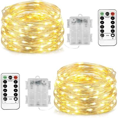 China Shiny-3AA-BGN Waterproof With 8 Modes 13 Keys Timer String Lights Battery Operated Remote Control Copper Wire LED String Light for sale