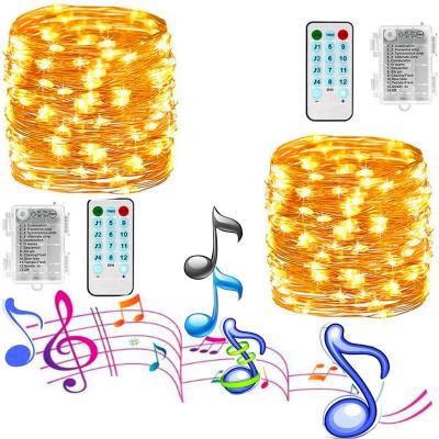 China Shiny-3AA-YK 3AA Christmas Decoration 5M/10m Silver Copper Wire Twinkle Battery Operated Home Sound Activated Fairy LED Music String Lights for sale