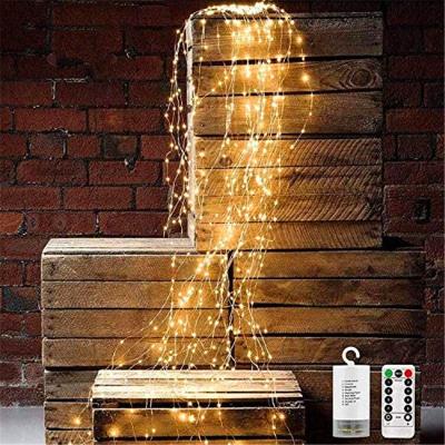 China SHINY-STD-200 200 LED Christmas Holiday Waterfall Led Eight Function Outdoor Fairy Copper Wire String Branch Tree Lights with Remote Control for sale