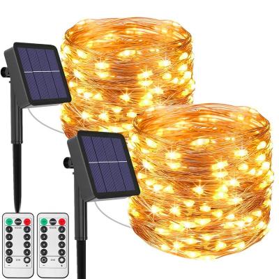 China Hot Sale 12M 100 LED Outdoor Waterproof Solar String Automatic Easter Day String Lights With SI Outdoor For Garden Decoration for sale