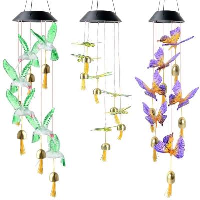 China 2021 Newest Valentine's Day Solar Powered Outdoor Waterproof Led Wind Rings Garden Lights with Hummingbird-Butterfly Shape for Festival for sale