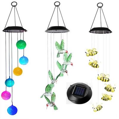 China High Quality Valentine's Day IP65 Bird Shape Wind Chime Waterproof Outdoor Led Solar Light with Color Changing for Garden Decoration for sale