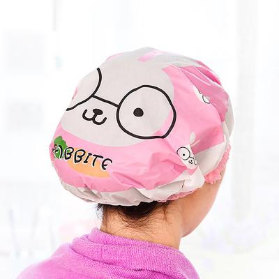 China Sustainable Waterproof Cartoon Animals Shower Cap Elastic Bath Spa Hair Salon Hat for Women Children Protective Cap Bathroom Products for sale