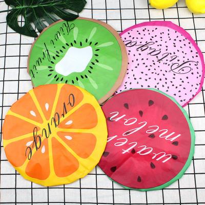 China SANITARY 1Pcs Cute Fruit Shower Cap Cartoon Pattern Waterproof Shower Bath Cap Girls Women Adult Bathing Shampoo Caps Saunas Spa Hats for sale