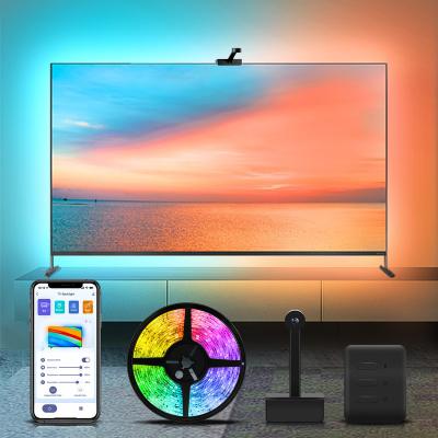 China LED Color Can Be Changed With Camera Tuya Smart Wi-Fi Alexa Google Voice Control Rgbic Ambient Dip LED Backlight With Camera For TV Ambient Light for sale