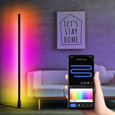 China Pinelake Modern Hot Sale RGB Led Tall Standing Corner Lamp With APP Remote Control Smart Floor Lamp for sale