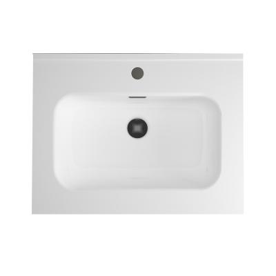 China Art Above Counter Wash Basin Square Bathroom Sink Home Modern Ceramic Vessel Sink No Faucet for sale