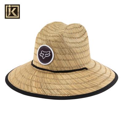 China JIAKIJIAYI Eco-friendly wholesale custom logo natural grass cowboy hat summer fashion beach hats for sale