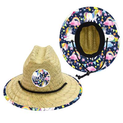 China JAKIJAYI Eco-Friendly Natural Safari Summer Grass Toddler Baby Kids Lifeguard Infant Straw Hat Custom Made for sale