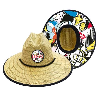 China JAKIJAYI Australia Patch Logo Cowboy Hat Lifeguard Surf Safari Cavity Eco-Friendly Wholesale Custom Woven Straw Hat for sale