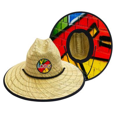 China Wholesale JAKIJAYI Australia Eco-Friendly Straw Hat Men And Woman Surf Outdoor Custom Lifeguard Straw Hat With Custom Design Logo Hat for sale