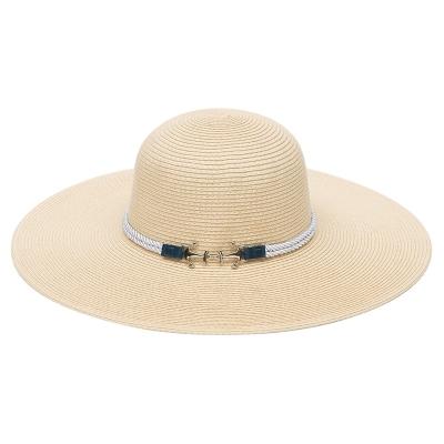 China Factory Price JAKIJAYI Logo Big Brim New Style Custom Made Foldable Lady Eco-friendly Paper Straw Hat Beach Hat for sale