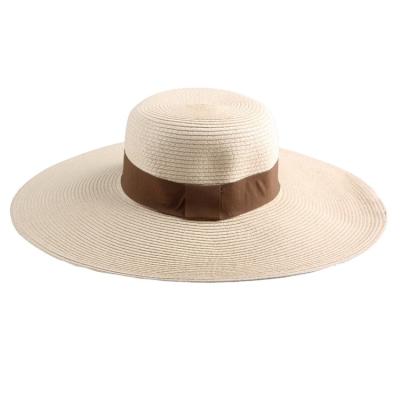 China Eco-Friendly JAKIJAYI Big Size Round Wide Brim Sun Quality Good Logo Visor Straw Hats Custom Made For Holidays for sale