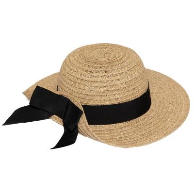 China JAKIJAYI Brand Pink Butterfly Knot Layies OEM/ODM Cheaper Custom Beach Black Eco-Friendly Hot Sales Women Sun Straw Hat Soft Hat for sale