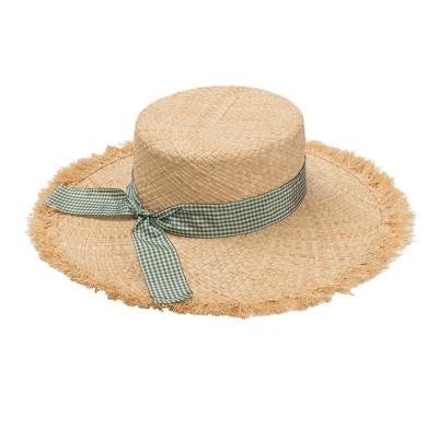 China JAKIJAYI Eco-Friendly Summer Ladies Beach Shade Straw Hat Women Fedora Felt Wide Brim Raffia Hats Women for sale