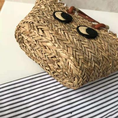 China JAKIJAYI Large Summer Eye Handmade Woven Large Island Hawaii Straw Beach Bag Large For Picnic for sale