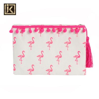 China JAKIJAYI Portable Cute Cartoon Print Whale Flamingo Embroidery Charm Clutch For Woman Handbag for sale