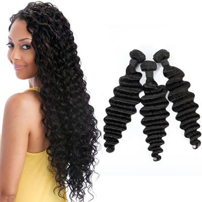 China Hot Sale Deep Wave Mink Brazilian Deep Wave Virgin Hair Bundles Natrual Raw Color for sale