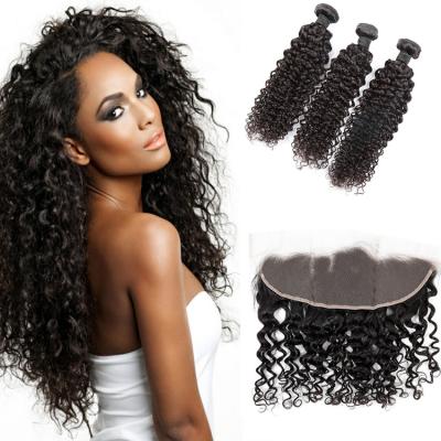 China Indian Curly Hair Good Quality Virgin Hair 13*4 Lace Frontal Curly Hair In Stock for sale