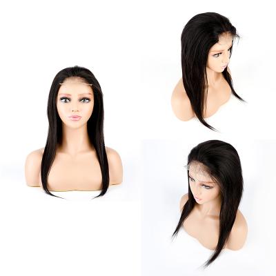 China Custom Wave 100% Human Virgin Hair Wigs 4*4 Lace Closure Wig Silky Straight Wig For Black Women for sale