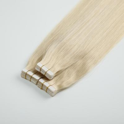 China No rejection. No tangling. Soft. Qingdao Shiny Single Hair Distributor Tape In Blonde Tape Hair Extensions Real Hair Extensions In Stock for sale